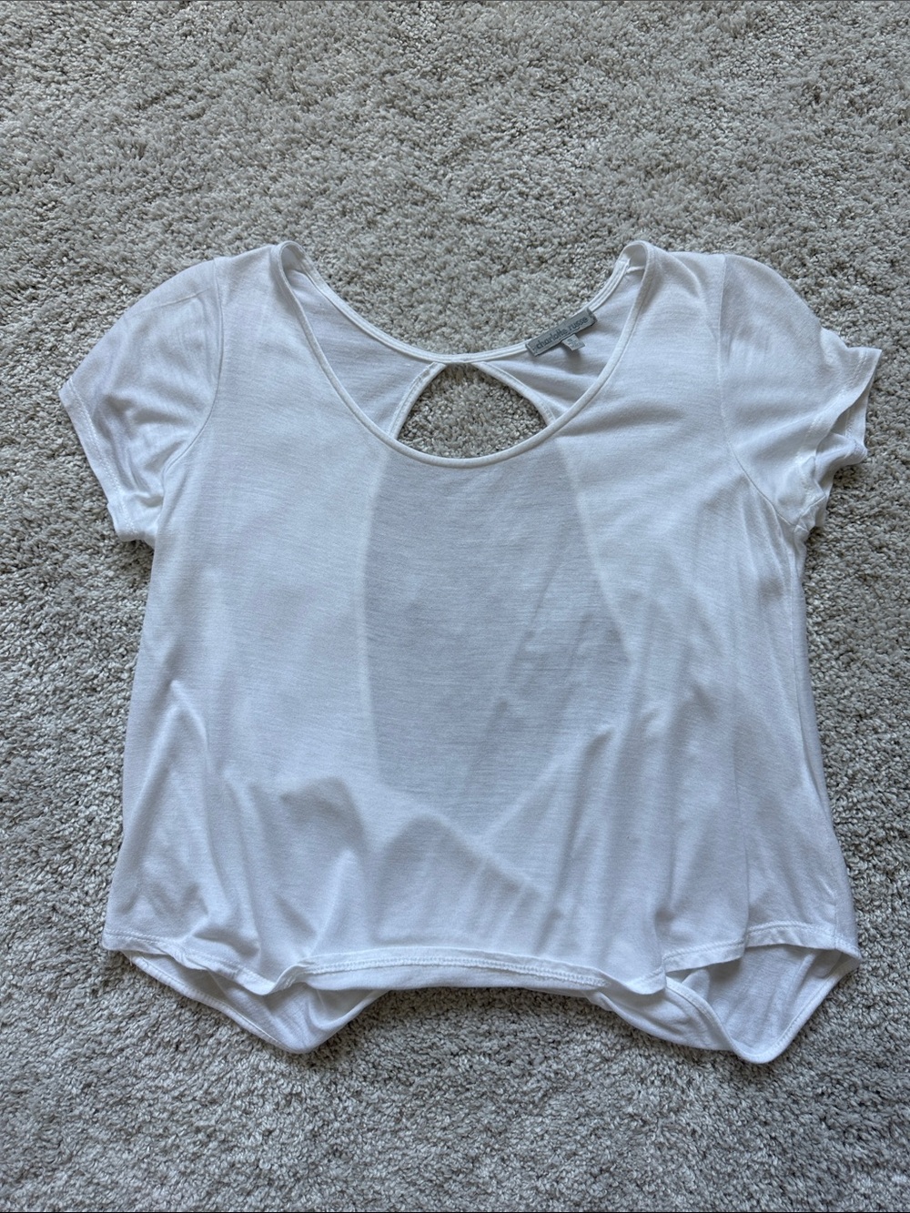 Lightweight White Keyhole Back Women's Top